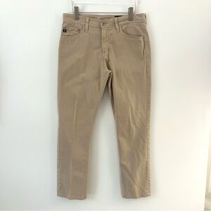 AG Everett Jeans Slim Straight Pant Sueded Adriano Goldschmied Tan Size 31wx32L
